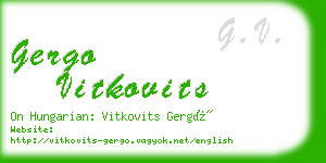 gergo vitkovits business card